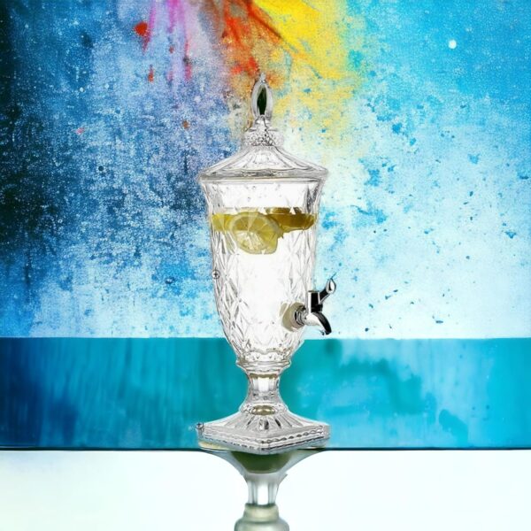 Glass Beverage Dispenser with Lid and Tap for Juice, Cocktails, and Lemonade