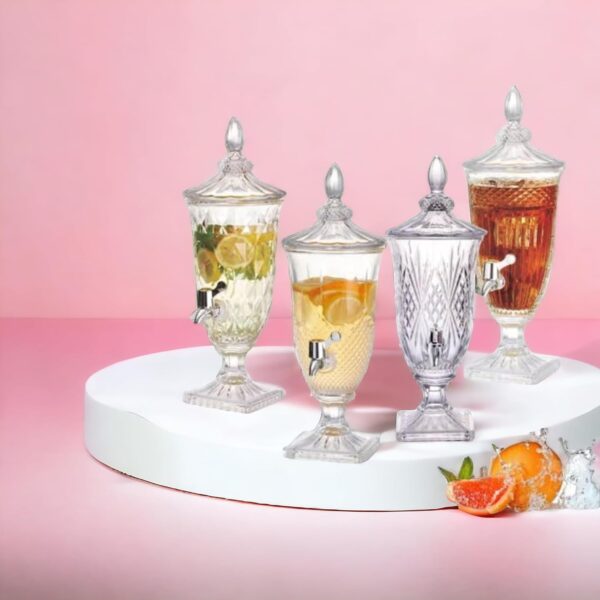 Transparent Glass Drink Dispenser with Leakproof Tap for Home Parties