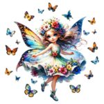 Floral girl fairy wall sticker for kids room décor