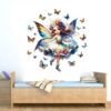 Premium floral fairy girl wall sticker for home interiors