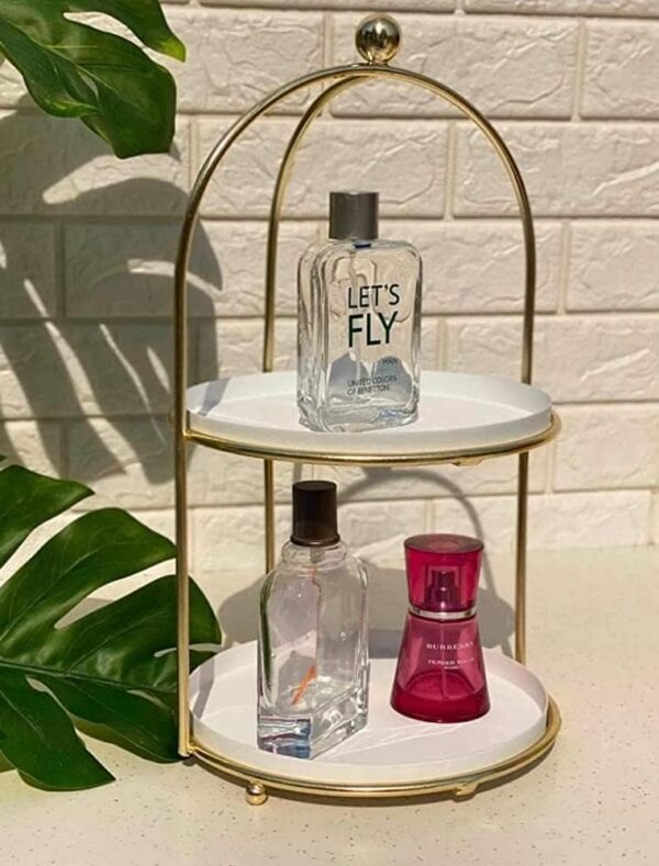 Modern white and gold dessert display stand