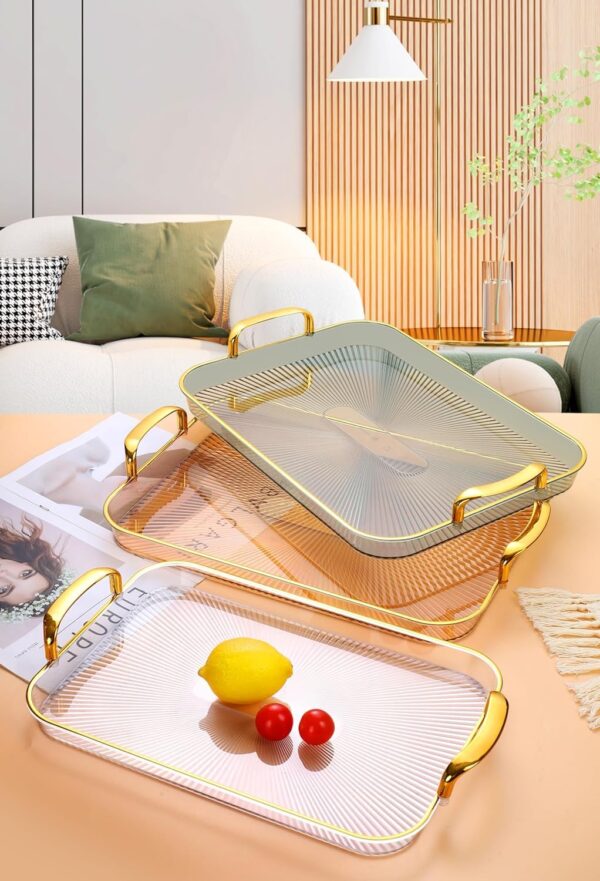 Premium Clear Bar Serving Tray for Drinks and Snacks