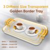 Premium Acrylic Food Serving Trays with Gold Metal Handles