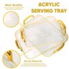 Transparent Decorative Table Tray Set with Gold Accents