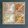 Luxury Wooden Serving Tray with Glass Containers and Lids – Perfect for Home Decor