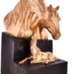 Horse Family Face Antique Sculpture for Home Decor