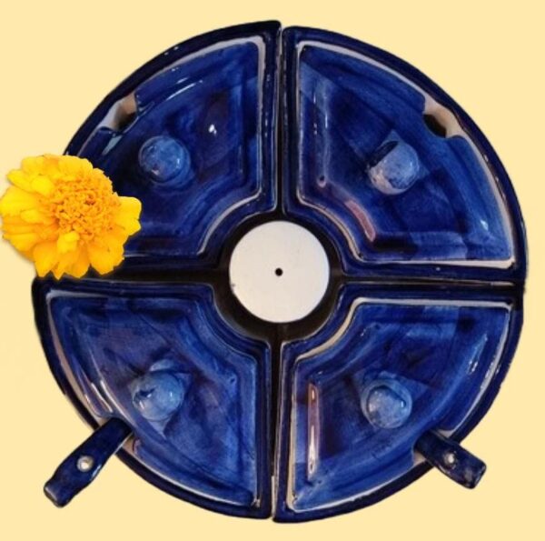 Vintage-style handpainted ceramic pickle jar set with functional salt dispenser