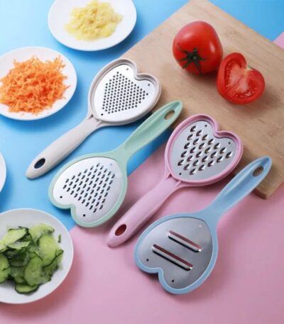 Multi purpose heart design food grater with four blades