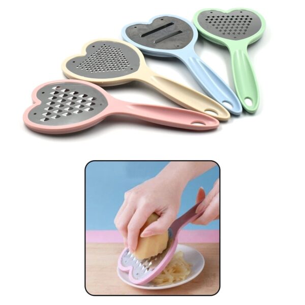 4-in-1 heart grater for slicing, shredding and zesting
