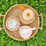 Handcrafted wooden tea serving tray for kitchen and dining