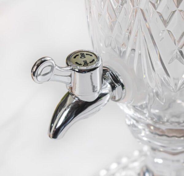 Glass drink dispenser with leakproof lid for fridge storage