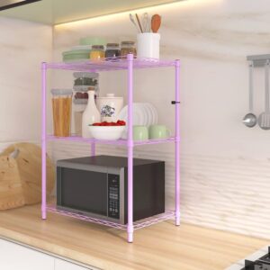 Pink three-shelf kitchen cabinet for home storage