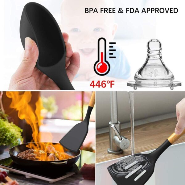 Non-Slip Kitchen Utensils Set with Convenient Holder