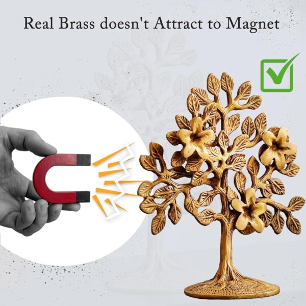 Golden brass bonsai showpiece symbolizing harmony and balance