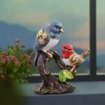 Elegant love bird family showpiece for living room décor