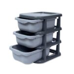 Mini Plastic 3-Layer Drawer Organizer for Kitchen and Office Storage