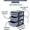 Organizational Stackable Mini Plastic 3-Layer Storage Drawer