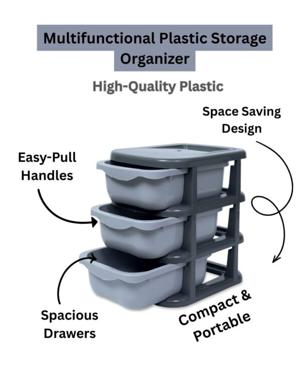 Organizational Stackable Mini Plastic 3-Layer Storage Drawer