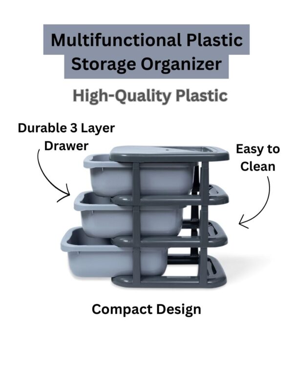 Plastic 3-Tier Drawer Organizer for Stationery, Gadgets, and Makeup