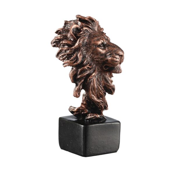 Handcrafted lion head sculpture for display shelves and corners