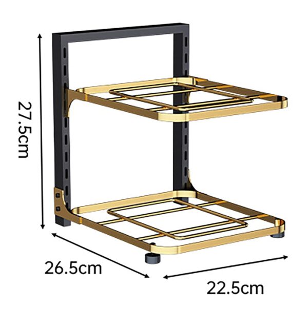 Cabinet shelf organizer for stacking pans and plates