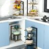 Freestanding iron cabinet organizer for cookware