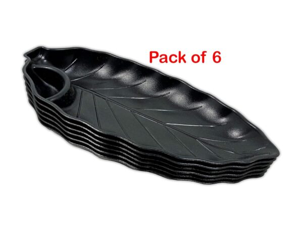 Reusable eco fiber plate in leaf design for sustainable dining