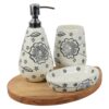 High-quality ceramic utility set for keeping soap and toothbrush organized