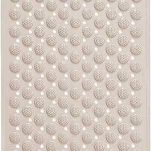 Non-slip bath mat with built-in foot scrubber for bathroom use