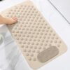 Hygienic bath mat with foot cleaning scrubber and drainage holes
