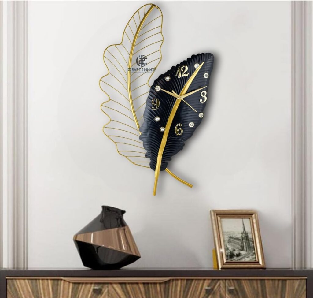 Artistic metal wall clock decor sculpture by Artisans Alley for luxury interiors