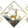 Modern abstract deer metal wall decor for home interior