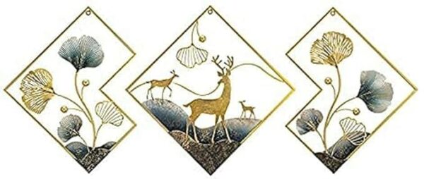 Modern abstract deer metal wall decor for home interior
