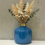 Elegant round metal flower vase for home décor