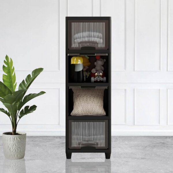 Black modular storage box for face devices and beauty accessories