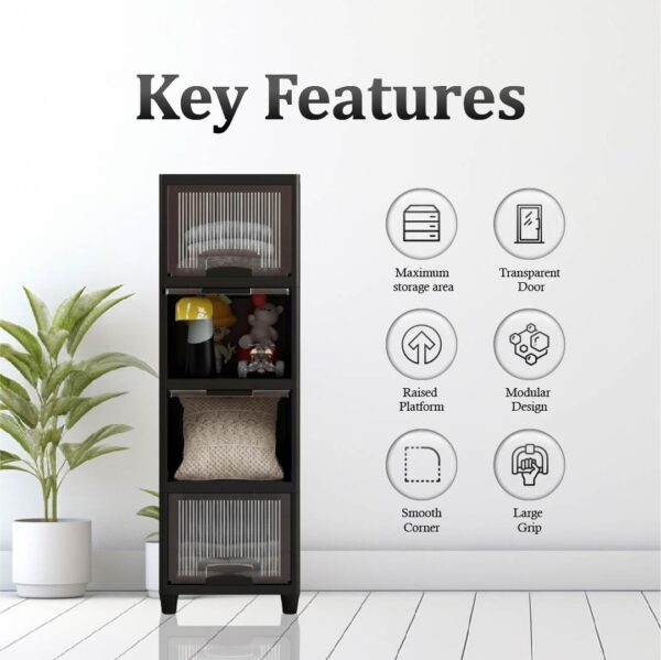 Compact black organizer box for facial devices and skincare tools