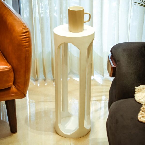 Luxury small wooden drink table in white for stylish décor