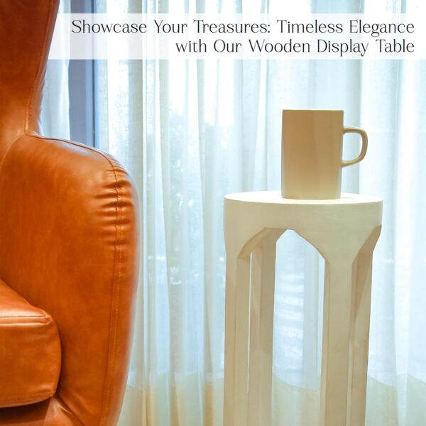 Stylish portable white wooden drink table for lounge area