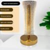 LED acrylic bedside lamp with golden base for modern home accents