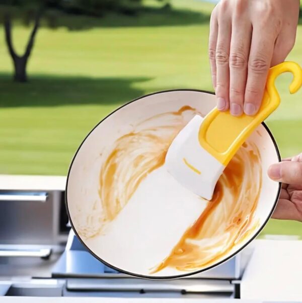 Non-Toxic Silicone Pan Scraper for Safe Cooking Cleanup