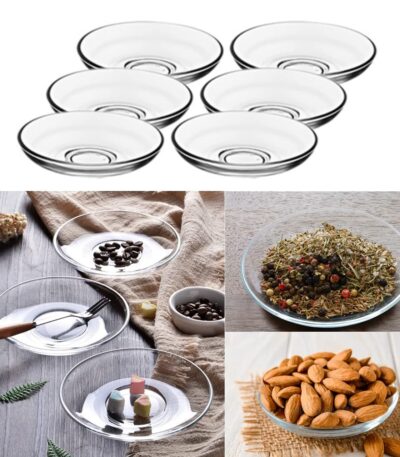 Clear Glass Saucer Plate for Tea and Coffee Cups – Transparent Round Design