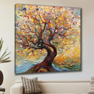 Nature landscape canvas wall painting with wooden frame