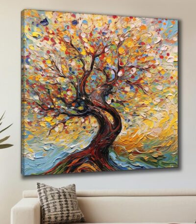 Nature landscape canvas wall painting with wooden frame