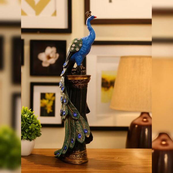 Premium Peacock Figurine for Living Room Decoration