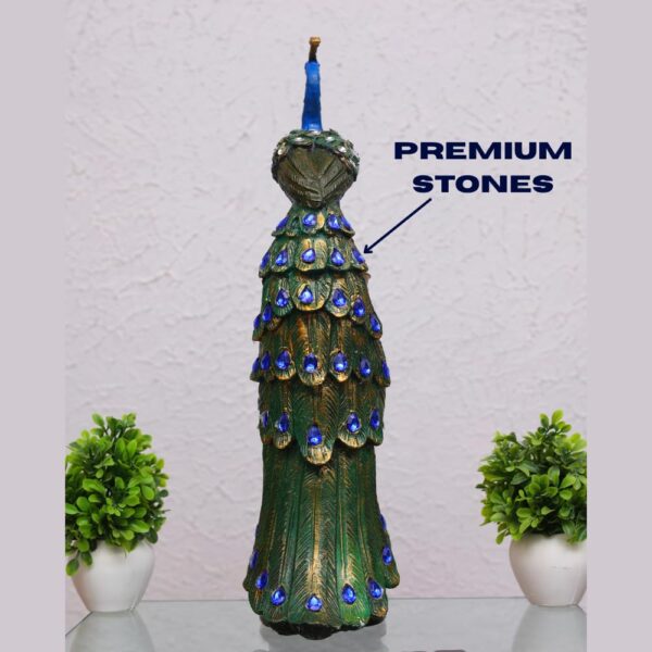 Colourful Peacock Resin Showpiece for Table and Shelf