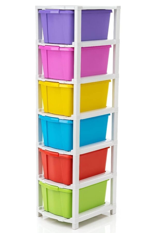 6 XL plastic modular drawer system for home storage and organization
