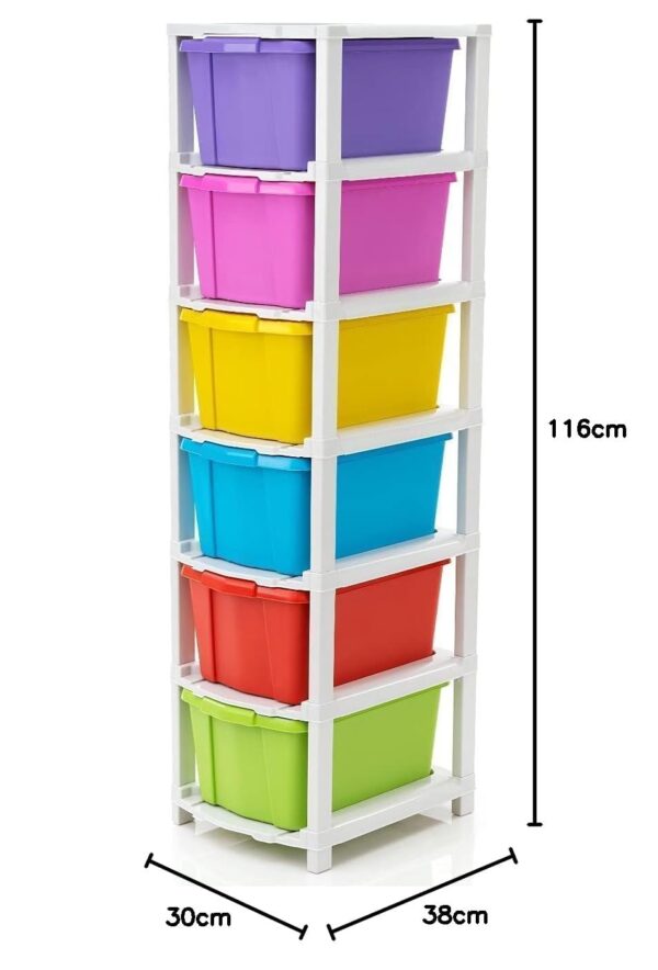 Stylish plastic drawer dresser with multiple XL compartments