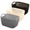Designer plastic storage basket for home organization
