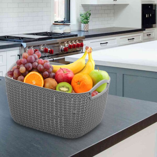 Lightweight plastic storage basket for clothes and accessories