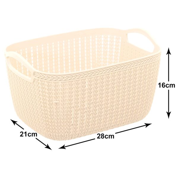 “Premium plastic storage basket with handles for daily use